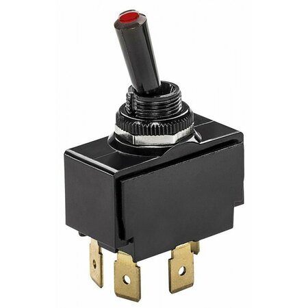 WHITECAP IND MARINE ROCKER SWITCH 12 Volt; 15 Amp; Toggle; Lighted Tip; Brass/ Bakelite; Without Safety Cover S-7056C
